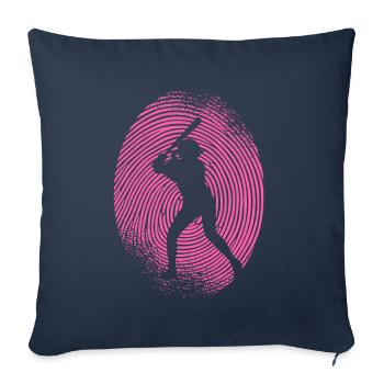 Baseball Baseballer Fingerprint Baseball Player - Sofa pillowcase 17,3'' x 17,3'' (45 x 45 cm) - navy - Front