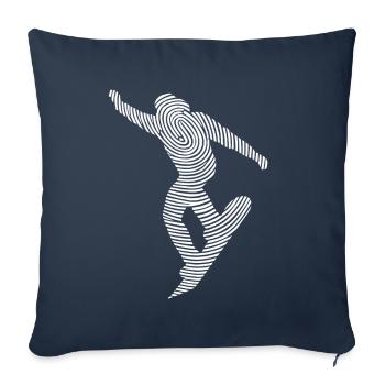 Snowboarder Fingerprint Snowboard - Housse de coussin décorative 45 x 45 cm - bleu marine - Devant
