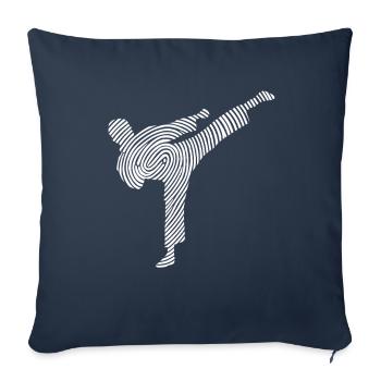 Taekwondo Arts Martiaux Empreintes digitales Karaté Homme - Housse de coussin décorative 45 x 45 cm - bleu marine - Devant