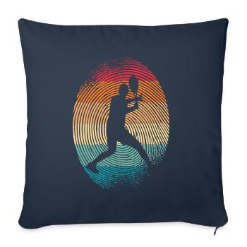 Joueur de tennis Fingerprint Tennis Homme - Housse de coussin décorative 45 x 45 cm - bleu marine - Devant