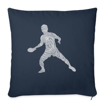 Table Tennis Player Fingerprint Table Tennis Game - Sofa pillowcase 17,3'' x 17,3'' (45 x 45 cm) - navy - Front