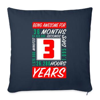 Children 3 Years Birthday Months Hours - Sofa pillowcase 17,3'' x 17,3'' (45 x 45 cm) - navy - Front