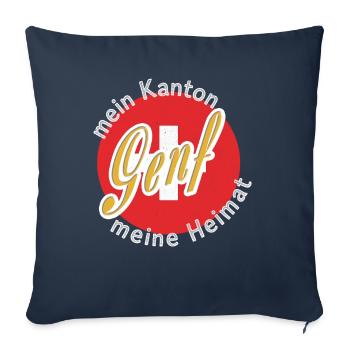 Cadeau de ma patrie à Genève - Housse de coussin décorative 45 x 45 cm - bleu marine - Devant