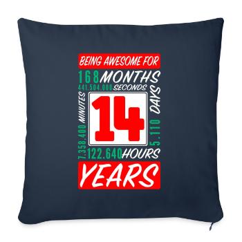 Teenager 14 Years Birthday Months Hours - Sofa pillowcase 17,3'' x 17,3'' (45 x 45 cm) - navy - Front