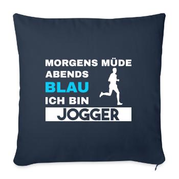 Morgens Müde Abends Blau Jogger - Sofakissenbezug 45 x 45 cm - Navy - Vorne