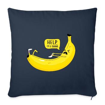 Banane und Socke - Sofakissenbezug 45 x 45 cm - Navy - Vorne