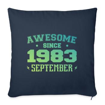 Septembre 1983 Cadeau Anniversaire Septembre 1983 - Housse de coussin décorative 45 x 45 cm - bleu marine - Devant