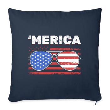 American Flag Sunglasses USA Merica - Sofa pillowcase 17,3'' x 17,3'' (45 x 45 cm) - navy - Front