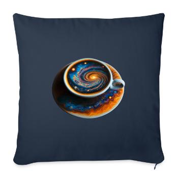 Space Coffee Galaxy Delicious - Housse de coussin décorative 45 x 45 cm - bleu marine - Devant