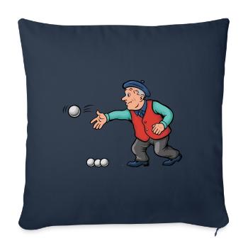 Franzose spielt Petanque für einen Petanque - Sofakissenbezug 45 x 45 cm - Navy - Vorne