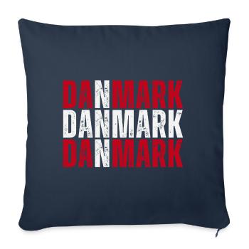 Drapeau du Danemark, fierté danoise - Housse de coussin décorative 45 x 45 cm - bleu marine - Devant