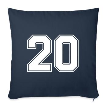 20 number jersey - Sofa pillowcase 17,3'' x 17,3'' (45 x 45 cm) - navy - Front