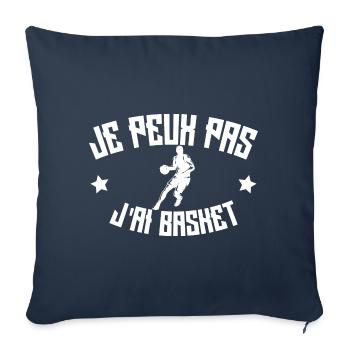 Je Peux Pas J'ai Basket - Housse de coussin décorative 45 x 45 cm - bleu marine - Devant