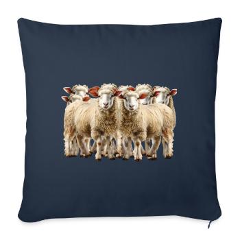 Flock of sheep in landscape management - Sofa pillowcase 17,3'' x 17,3'' (45 x 45 cm) - navy - Front