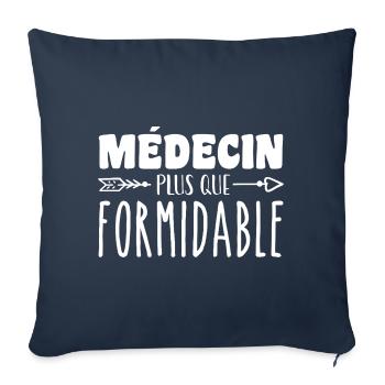 Médecin plus que formidable - Housse de coussin décorative 45 x 45 cm - bleu marine - Devant
