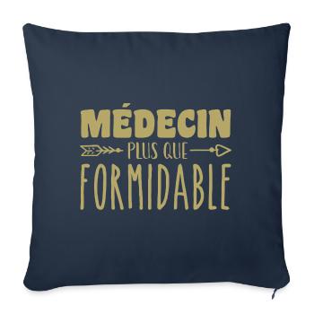 Médecin plus que formidable - Housse de coussin décorative 45 x 45 cm - bleu marine - Devant