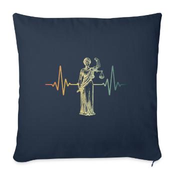 Heartbeat Justitia- Avocat Juge - Housse de coussin décorative 45 x 45 cm - bleu marine - Devant