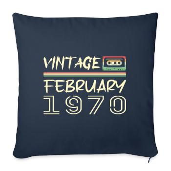 February 1970 Best Gift February 1970 February - Sofa pillowcase 17,3'' x 17,3'' (45 x 45 cm) - navy - Front