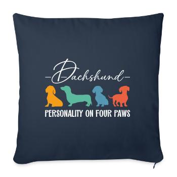Dackel Persönlichieit auf vier Pfoten - Sofakissenbezug 45 x 45 cm - Navy - Vorne