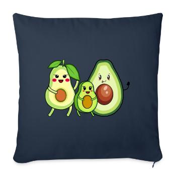 Famille d’avocats en vacances - Housse de coussin décorative 45 x 45 cm - bleu marine - Devant
