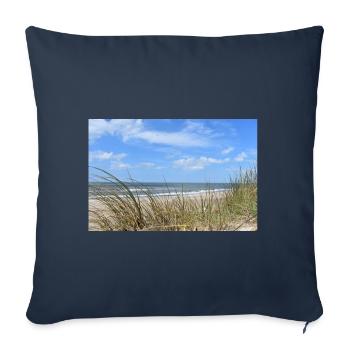 Sur la plage - photo - Housse de coussin décorative 45 x 45 cm - bleu marine - Devant