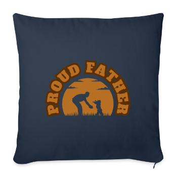 Père fier Enfant Garçon Brown - Housse de coussin décorative 45 x 45 cm - bleu marine - Devant