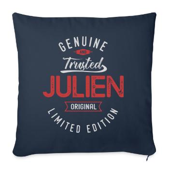JULIEN Tshirt personnalisé prénom cadeau julien - Housse de coussin décorative 45 x 45 cm - bleu marine - Devant