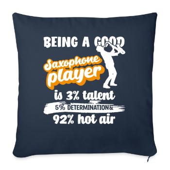 Citation du joueur de saxophone - Housse de coussin décorative 45 x 45 cm - bleu marine - Devant