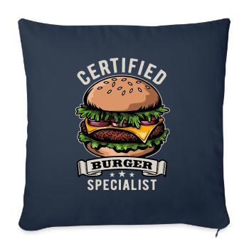 Certified Burger Specialist - Fast Food - Delicious - Sofa pillowcase 17,3'' x 17,3'' (45 x 45 cm) - navy - Front