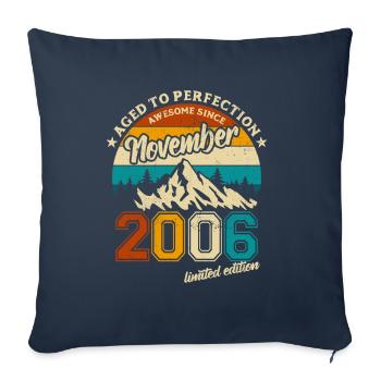 Édition limitée Novembre 2006 Cadeau d’anniversaire - Housse de coussin décorative 45 x 45 cm - bleu marine - Devant