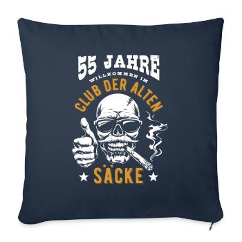 Club der alten Säcke, 55. Geburtstag, Totenkopf - Sofakissenbezug 45 x 45 cm - Navy - Vorne