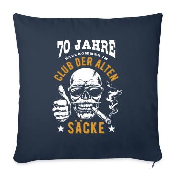 Club der alten Säcke, 70. Geburtstag, Totenkopf - Sofakissenbezug 45 x 45 cm - Navy - Vorne