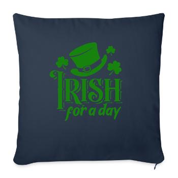 Irlandais d’un jour - Shamrock - Irlande - Housse de coussin décorative 45 x 45 cm - bleu marine - Devant