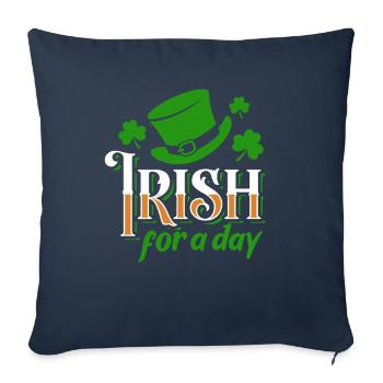 Irlandais d’un jour - Shamrock - Irlande - Housse de coussin décorative 45 x 45 cm - bleu marine - Devant