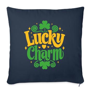 Porte-bonheur - Saint-Patrick - Irlande - Housse de coussin décorative 45 x 45 cm - bleu marine - Devant