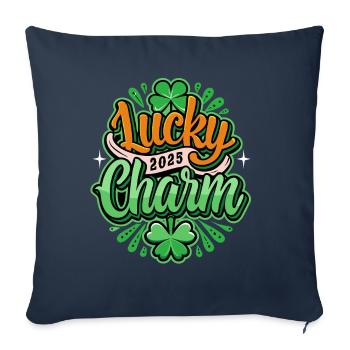Porte-bonheur - Saint-Patrick - Irlande - Housse de coussin décorative 45 x 45 cm - bleu marine - Devant