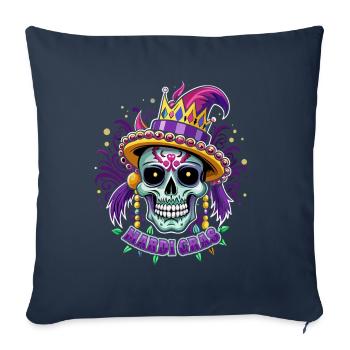 Mardi Gras - Carnival - Skull - Gift - Sofa pillowcase 17,3'' x 17,3'' (45 x 45 cm) - navy - Front