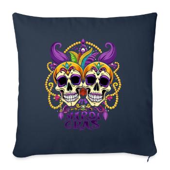 Mardi Gras - Carnival - Skull - Gift - Sofa pillowcase 17,3'' x 17,3'' (45 x 45 cm) - navy - Front