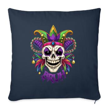 Mardi Gras Bruh - Carnival - Skull - Gift - Sofa pillowcase 17,3'' x 17,3'' (45 x 45 cm) - navy - Front