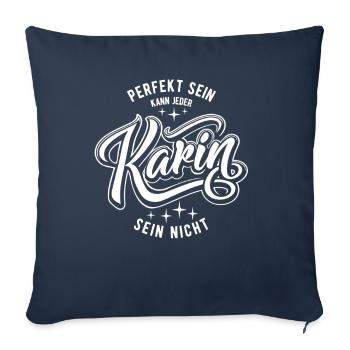 Vornamen Karin - Namenstag - Geschenk - Sofakissenbezug 45 x 45 cm - Navy - Vorne