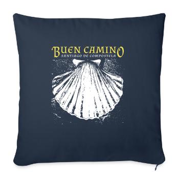 Buen Camino, Jakobsmuschel, Santiago de Compostela - Sofakissenbezug 45 x 45 cm - Navy - Vorne