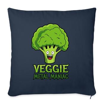 Veggie Metal Maniac - Musique Vegan - Dicton - Housse de coussin décorative 45 x 45 cm - bleu marine - Devant