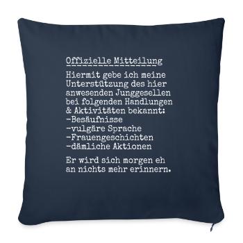 JGA Kumpel - offizielle Mitteilung - Sofakissenbezug 45 x 45 cm - Navy - Vorne