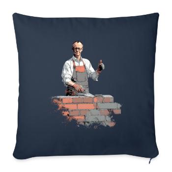 Merz - Mauer - Brandmauer gegen rechts - Sofakissenbezug 45 x 45 cm - Navy - Vorne