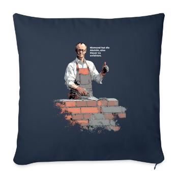 Merz - Niemand hat die Absicht, Mauer zu errichten - Sofakissenbezug 45 x 45 cm - Navy - Vorne
