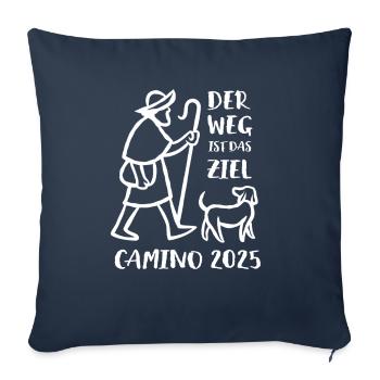 Der Weg ist das Ziel - Camino 2025 - Pilgern - Sofakissenbezug 45 x 45 cm - Navy - Vorne