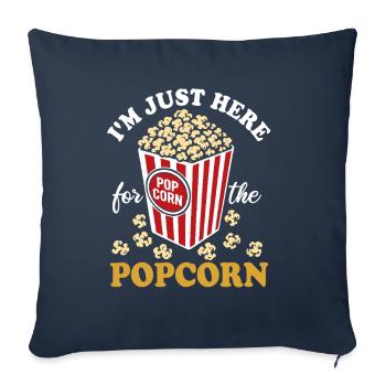 I'm just here for the Popcorn - knusprig & lecker - Sofakissenbezug 45 x 45 cm - Navy - Vorne