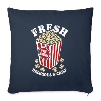 Frisches Popcorn - knusprig, lecker - Geschenk - Sofakissenbezug 45 x 45 cm - Navy - Vorne
