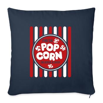 Frisches Popcorn - knusprig & lecker - Geschenk - Sofakissenbezug 45 x 45 cm - Navy - Vorne