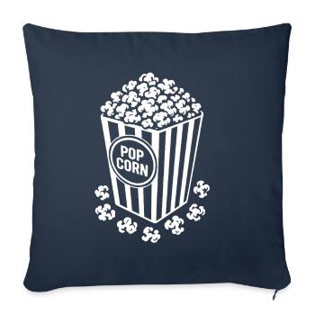 Frisches Popcorn - knusprig, lecker - Geschenk - Sofakissenbezug 45 x 45 cm - Navy - Vorne